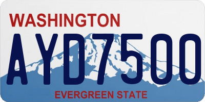 WA license plate AYD7500