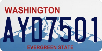 WA license plate AYD7501