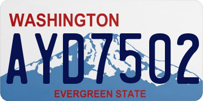 WA license plate AYD7502