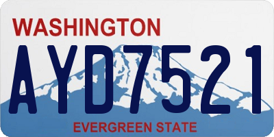 WA license plate AYD7521