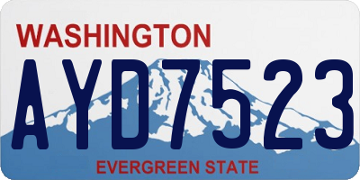 WA license plate AYD7523