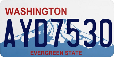 WA license plate AYD7530