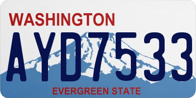 WA license plate AYD7533
