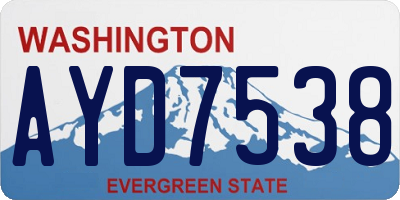 WA license plate AYD7538