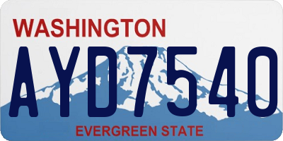 WA license plate AYD7540
