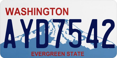 WA license plate AYD7542