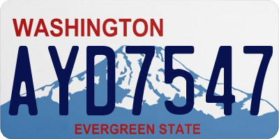 WA license plate AYD7547