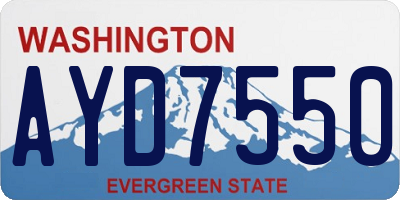 WA license plate AYD7550