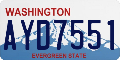 WA license plate AYD7551