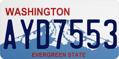 WA license plate AYD7553