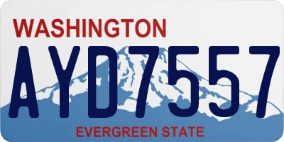 WA license plate AYD7557