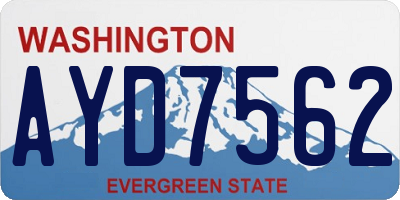 WA license plate AYD7562
