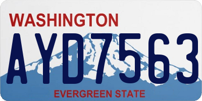 WA license plate AYD7563