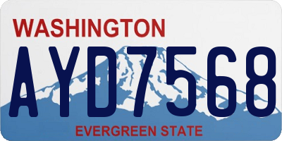 WA license plate AYD7568