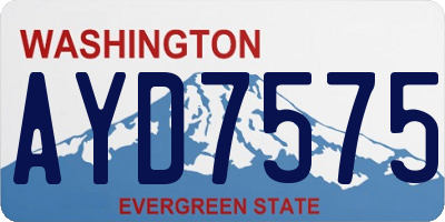 WA license plate AYD7575