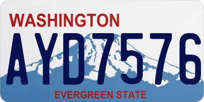 WA license plate AYD7576
