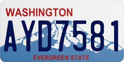 WA license plate AYD7581
