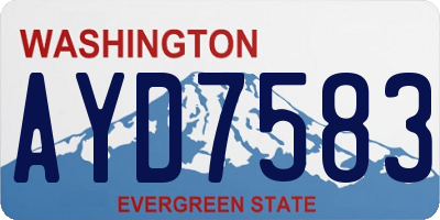 WA license plate AYD7583