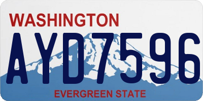 WA license plate AYD7596