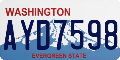 WA license plate AYD7598