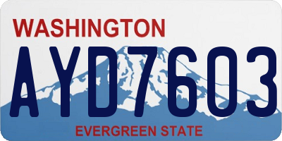 WA license plate AYD7603