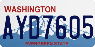 WA license plate AYD7605