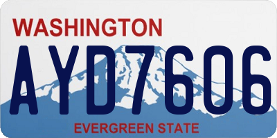 WA license plate AYD7606