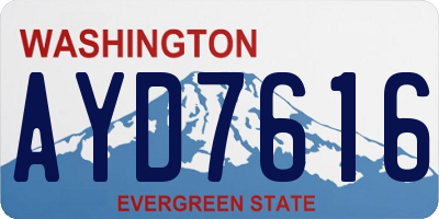 WA license plate AYD7616