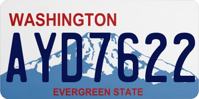 WA license plate AYD7622