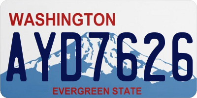 WA license plate AYD7626