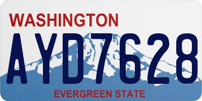 WA license plate AYD7628