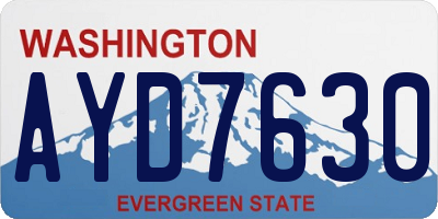 WA license plate AYD7630
