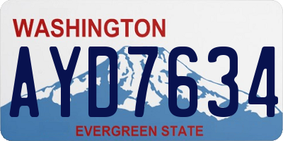 WA license plate AYD7634