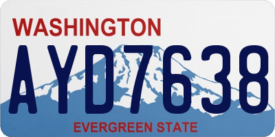 WA license plate AYD7638