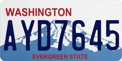 WA license plate AYD7645