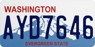 WA license plate AYD7646