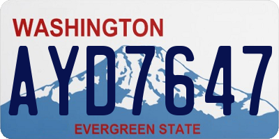 WA license plate AYD7647