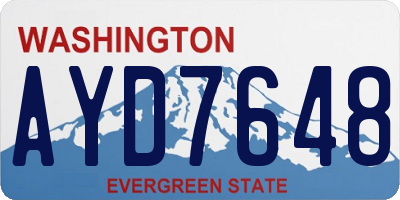 WA license plate AYD7648