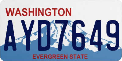 WA license plate AYD7649