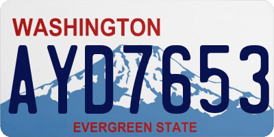 WA license plate AYD7653
