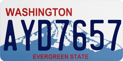 WA license plate AYD7657