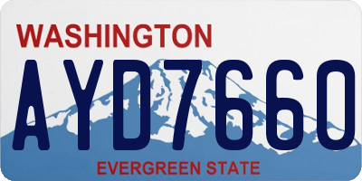 WA license plate AYD7660