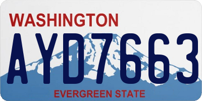 WA license plate AYD7663