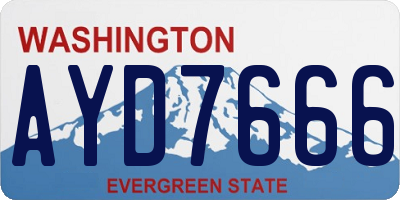 WA license plate AYD7666