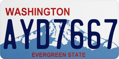 WA license plate AYD7667