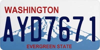WA license plate AYD7671