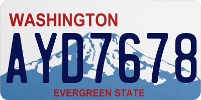 WA license plate AYD7678