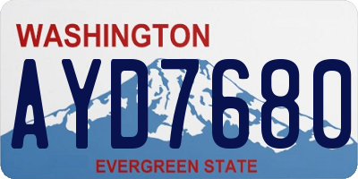 WA license plate AYD7680