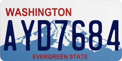 WA license plate AYD7684