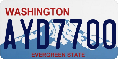 WA license plate AYD7700